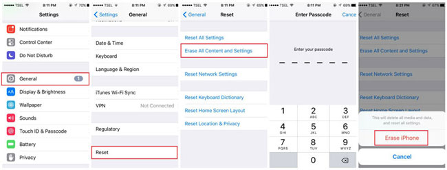 how to permanently delete messages on iphone via factory reset