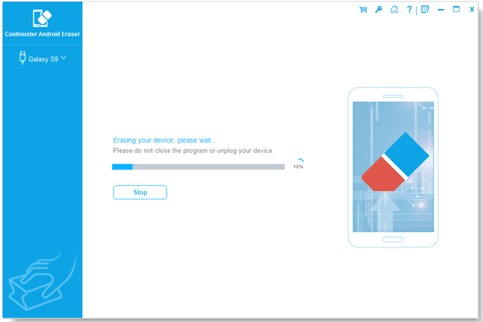 start to wipe android data