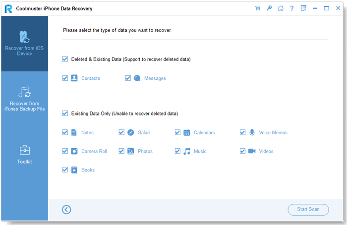 select text messages to scan
