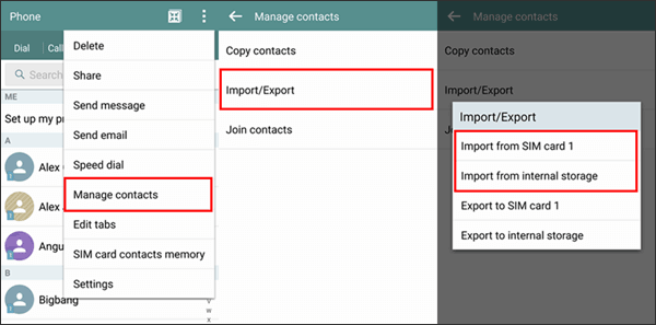 how to transfer contacts from android to android with sim card